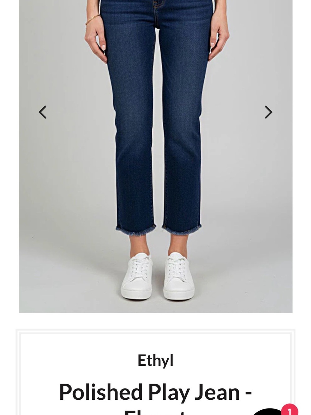 Ethyl Cropped Ankle Jeans in Dark Blue